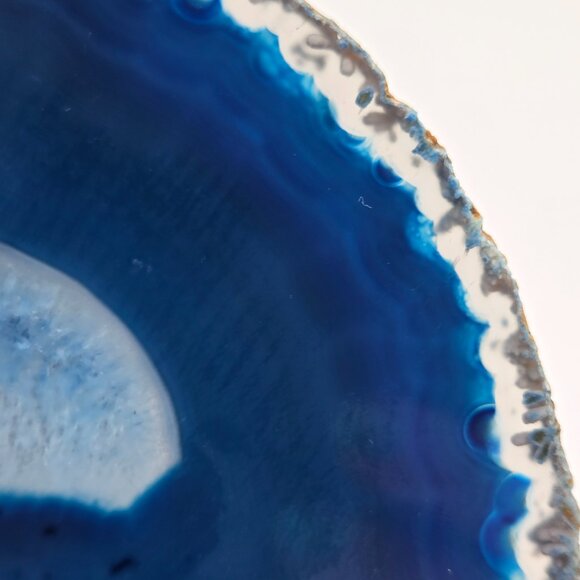 Cobalt Blue Tone Agate Geode Slab Slice Quartz Polished - 5 Inch - Picture 5 of 10